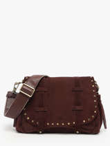 Cross Body Tas Vintage Leder Mila louise Beige vintage 3861VC